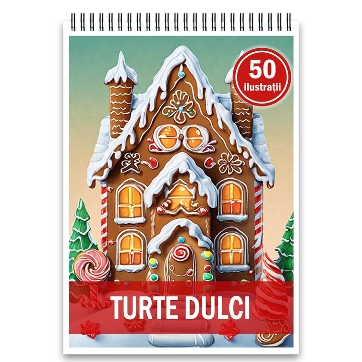 Carte de colorat, 50 de ilustratii, Turte Dulci, 106 pagini