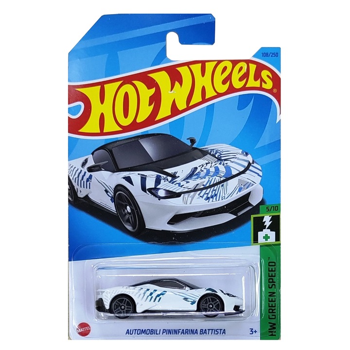 Hot Wheels fémes autó, Automobili Pininf Arina Battista, 1:64, fehér