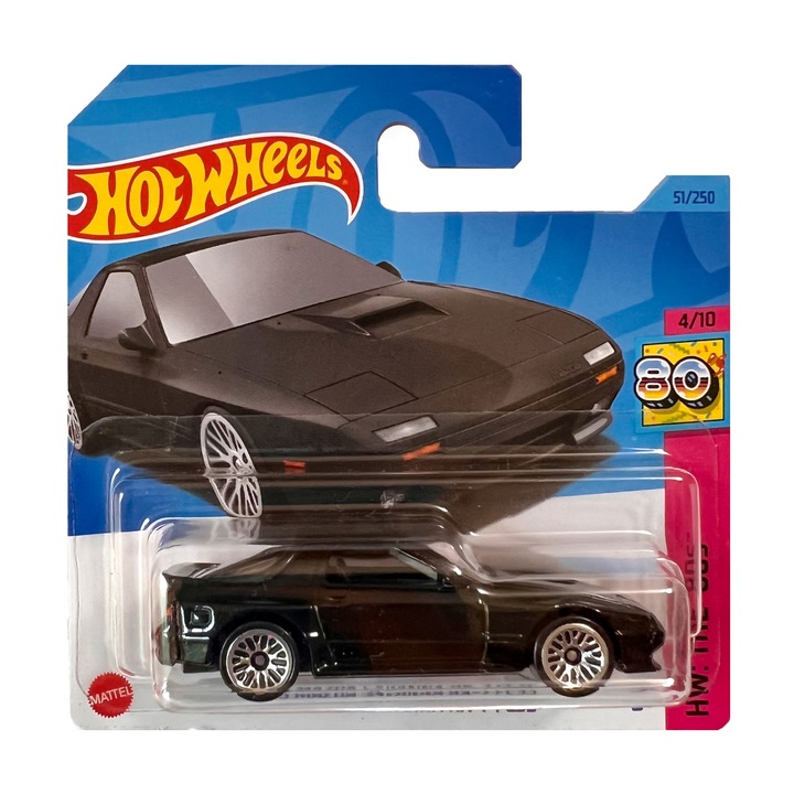 Masinuta metalica Hot Wheels, '89 Mazda Savanna RX-7 FC35 1:64, Negru