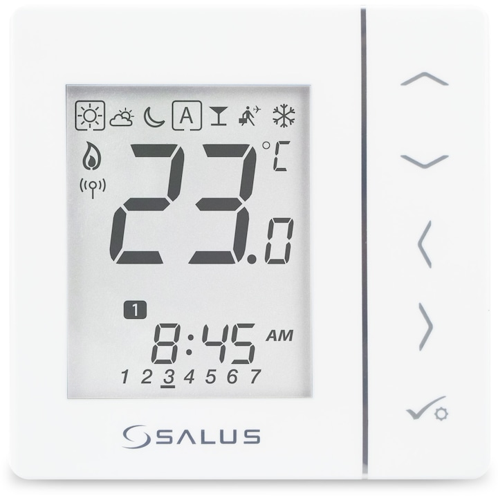 Termostat multifunctional Salus VS20WRF, fara fir, pentru centrul de comanda KL08RF, capul termostatic TRV10RFM si boilerul de cazan RX10RF