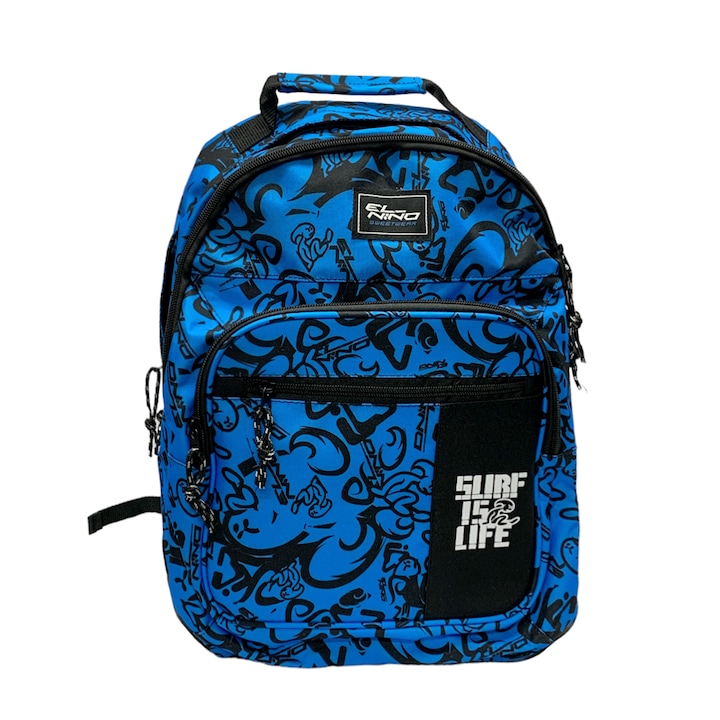 Ученическа раница Safta Sweetwear 019250 1-135, 4 джоба, Цип, Отделение за бутилка, 40 х 30 х 11 см, Син