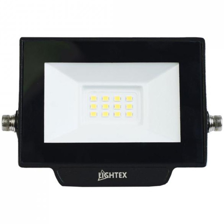 Proiector LED Lightex Hero 504AL0011405, 10W, 900 lm, temperatura lumina rece (6500K), IP65, Aluminiu, Negru, Clasa energetica F