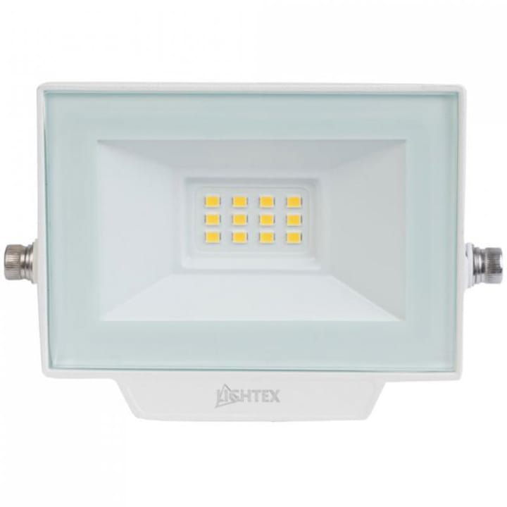 Прожектор LED Lightex Hero 504AL0011411, 10W, 900 lm, Студена светлина (6500K), IP65, Алуминий, Бял, Енергиен клас F