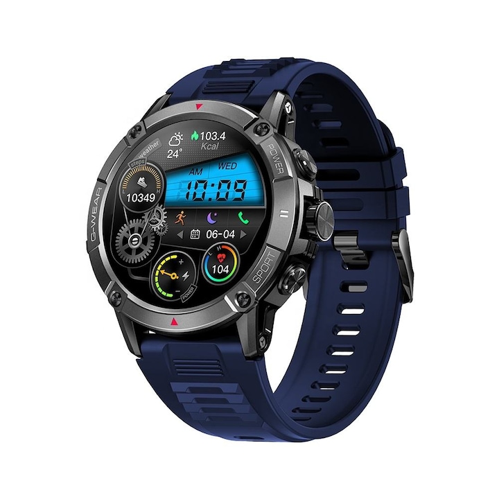 Ceas Smartwatch NUBI NX8, Puls, Calorii, Bluetooth, IPS afisa, Camera, Albastru