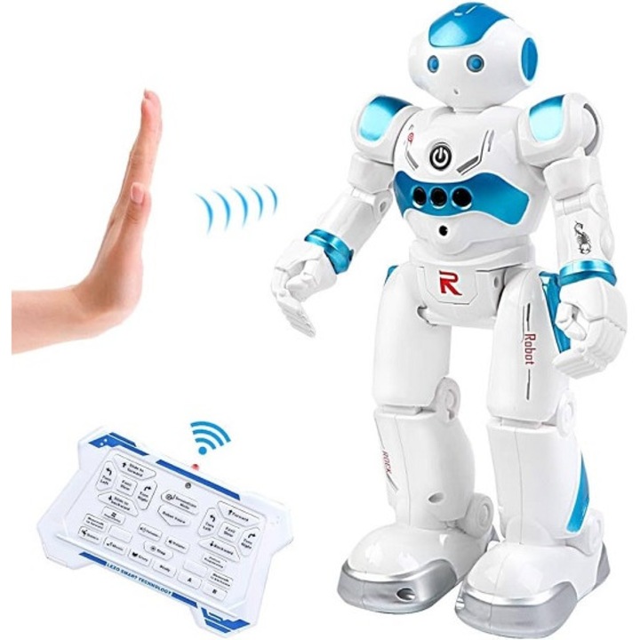 Интерактивен Робот Babmino с Радиоуправление, над 10 функции, бял