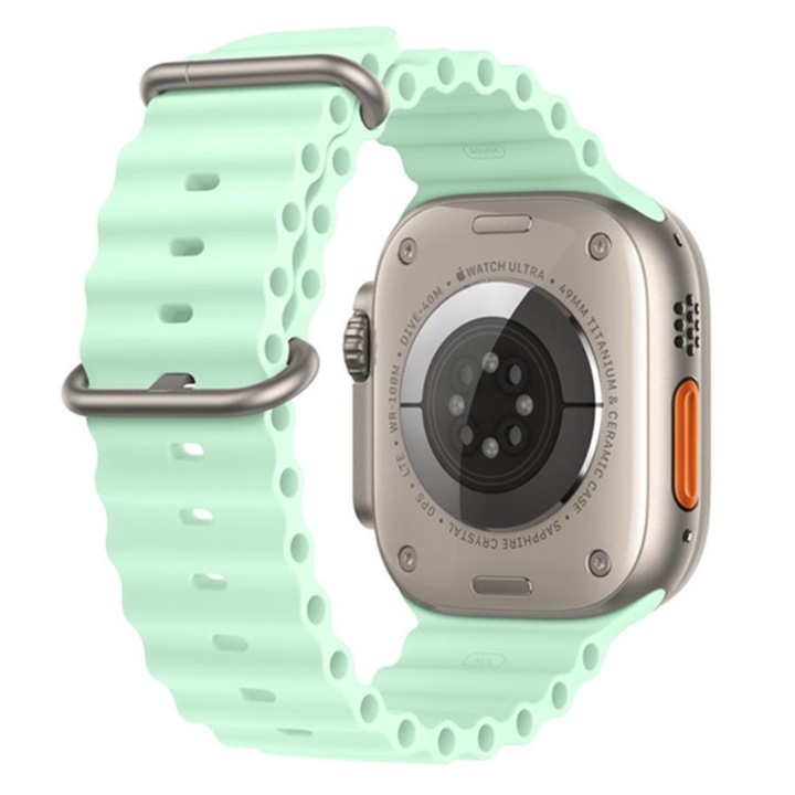 Curea smartwatch, TECH ARMOR, Silicon, pentru Apple Watch SE 2, 44 mm, Verde