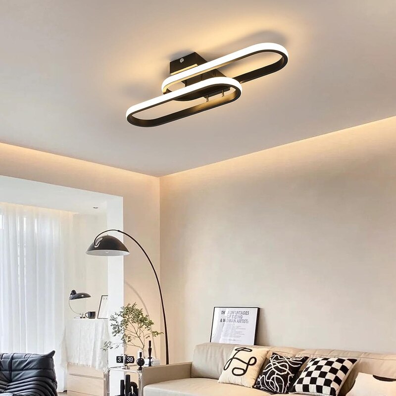 Plafoniera slim nera 122cm tubo led 22w 3000k moderna per interni - 7FFB