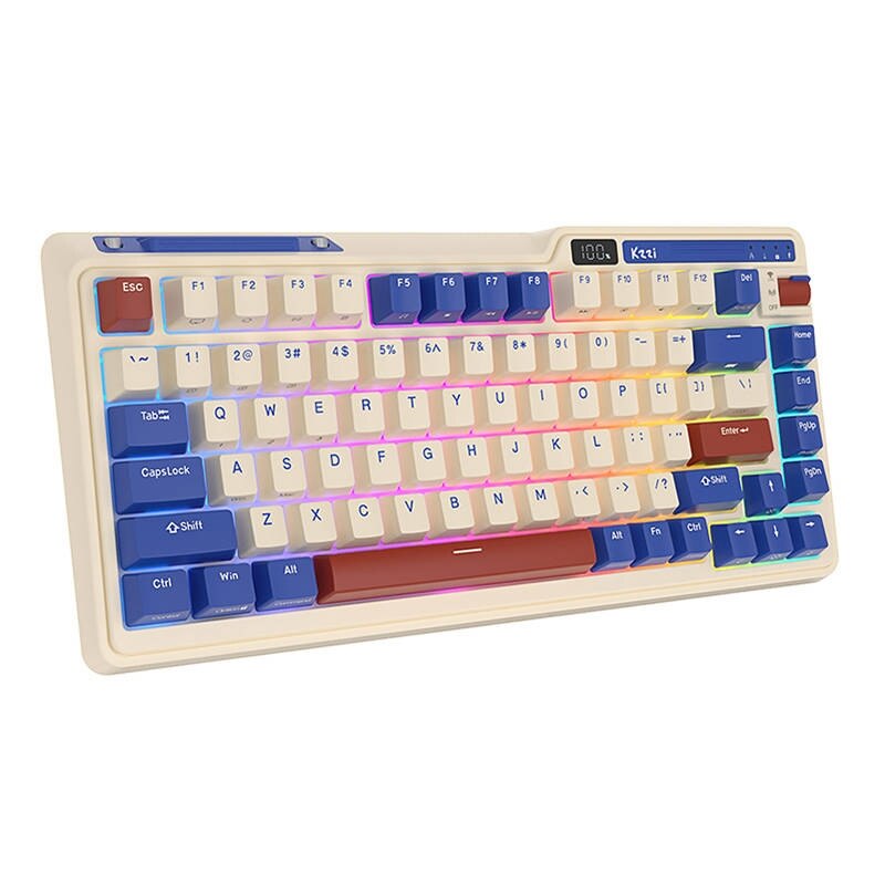 Tastatura mecanica KZZI K75 pro RGB, moment switch retro albastru