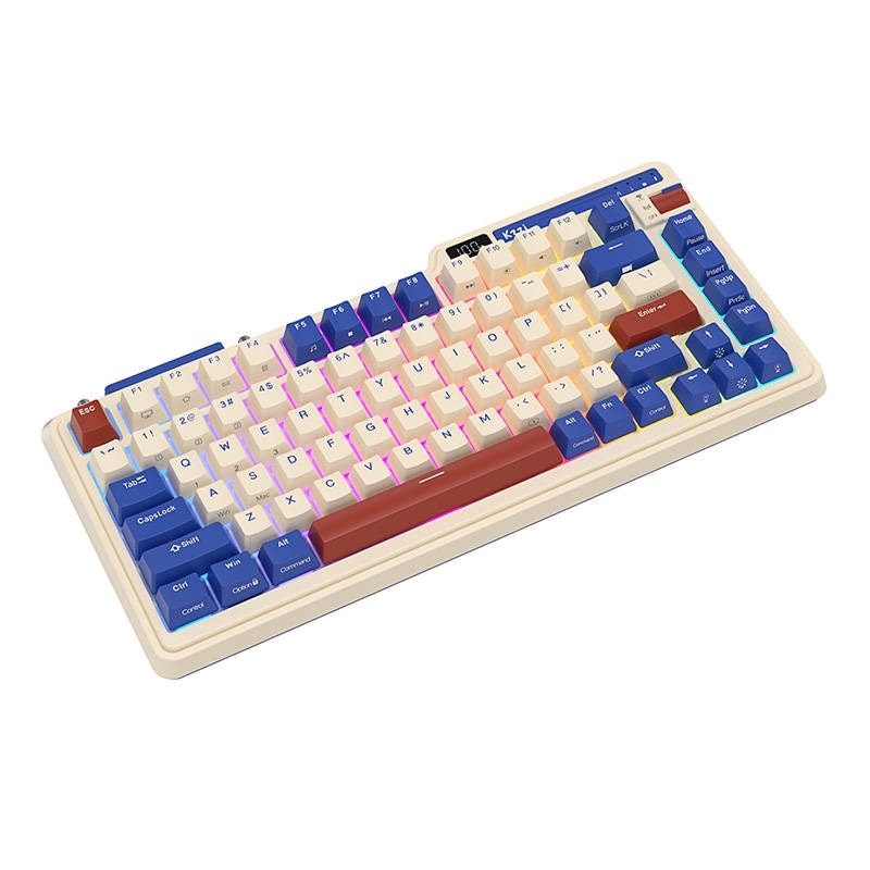 Tastatura mecanica KZZI K75 pro RGB, moment switch retro albastru