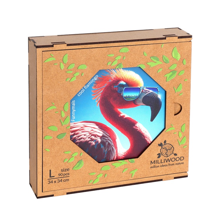Milliwood Puzzle - Cool flamingo - 90 elemente