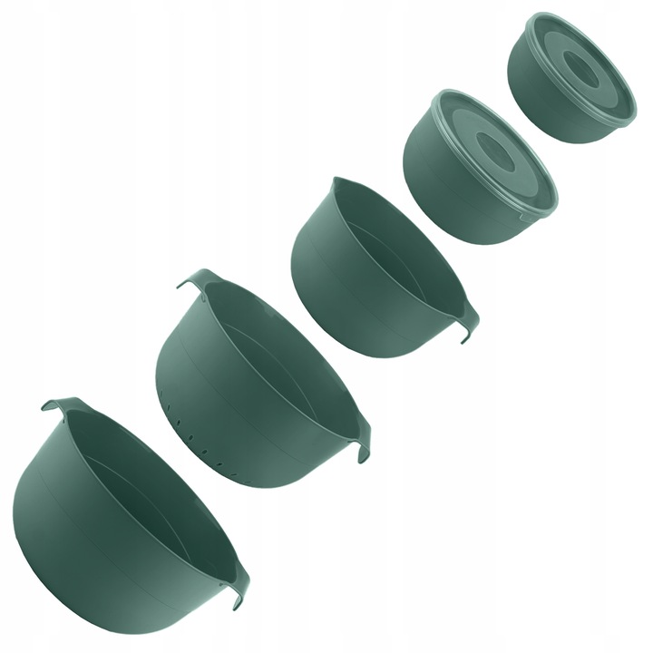 Set 5 boluri de bucatarie, Kadax, Plastic, Verde