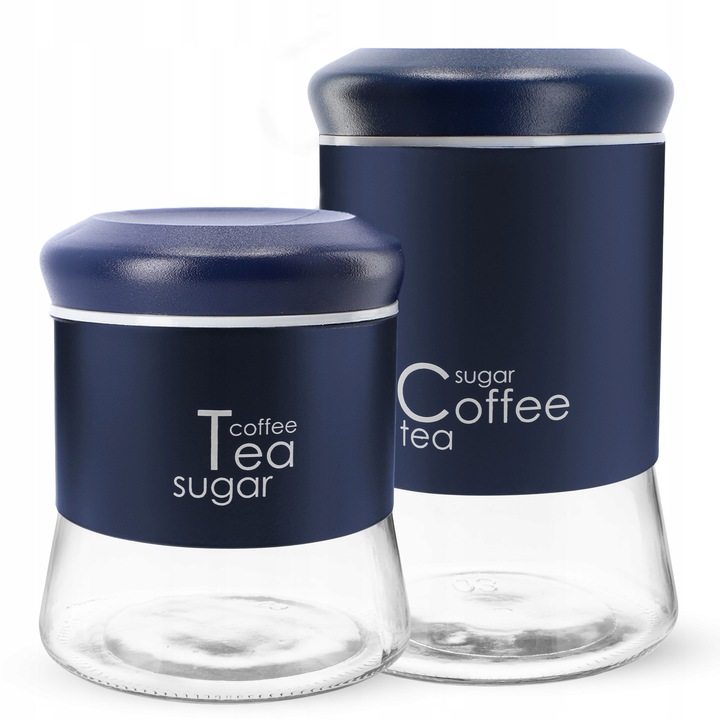 Set 2 recipiente, KADAX, 750 / 1000ml, Bleumarin