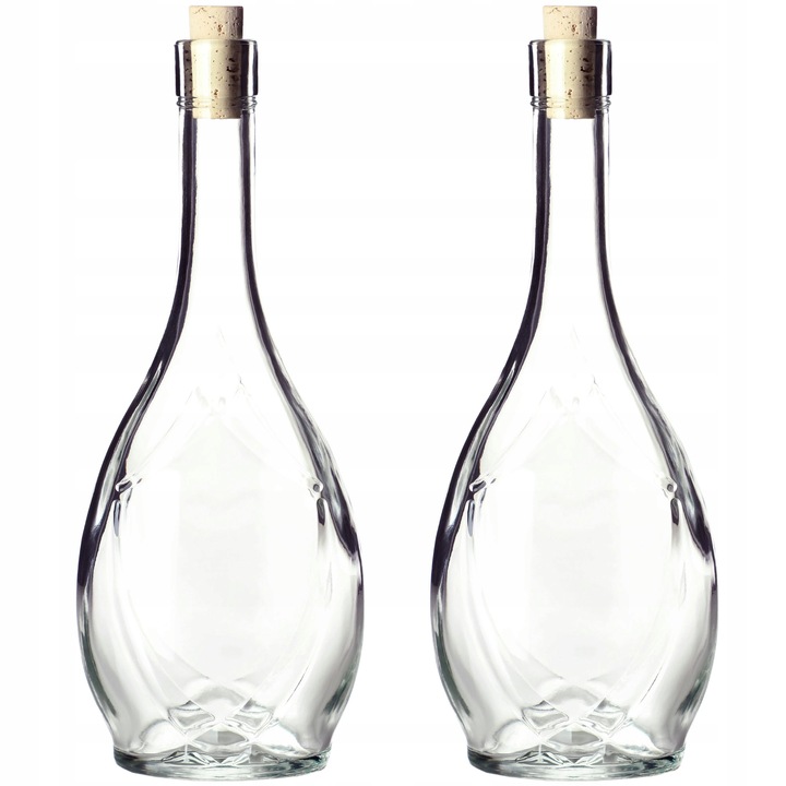 Комплект от 2 бутилки за вино, KADAX, Стъклена, 500 мл