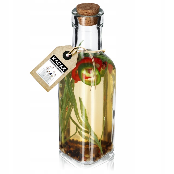 Стъклена бутилка с тапа, KADAX, 175 мл, 5х16 см, за подправки