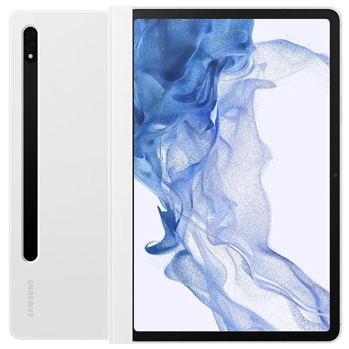 Védőburkolat a tablethez, kompatibilis a Samsung Galaxy Tab S8 / S7 készülékkel, Note View Cover, bőr, fehér