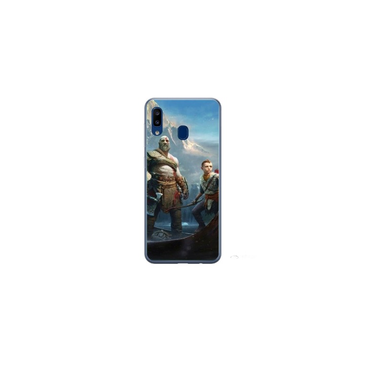 Husa personalizata HQ Print si Folie de Silicon pentru Samsung Galaxy A40, model God of War #1, multicolor, S1D1M0008