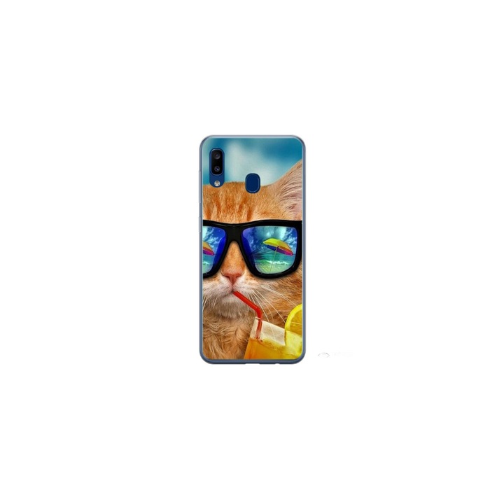 Husa personalizata HQ Print pentru Samsung Galaxy A40, model Cool Cat, multicolor, S1D1M0031