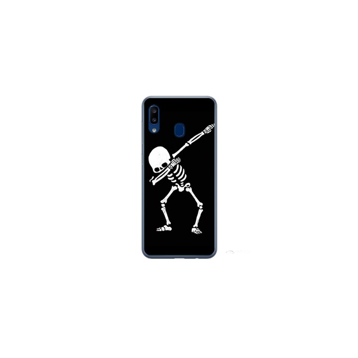 Husa personalizata HQ Print pentru Samsung Galaxy A40, model Dab Skeleton, multicolor, S1D1M0034