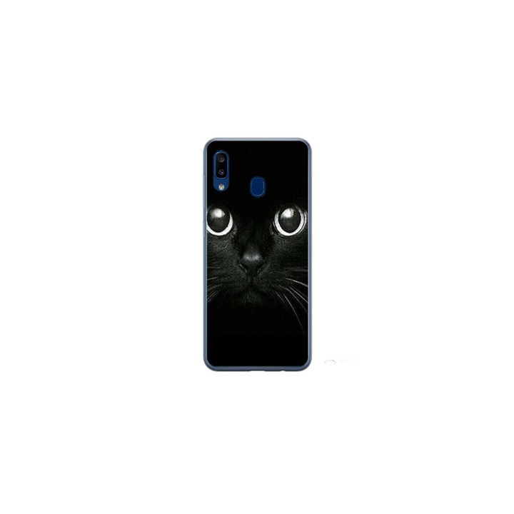 Персонализиран калъф за плуване 360 градуса за Samsung Galaxy A30, модел Black Cat #1, многоцветен, S1D1M0015