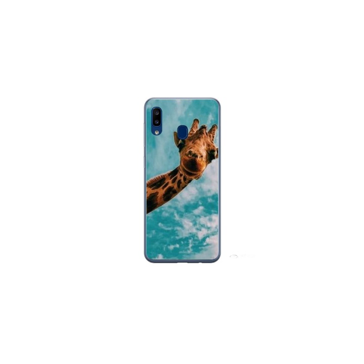 Husa personalizata HQ Print si Folie de Silicon pentru Samsung Galaxy A40, model Giraffe #2, multicolor, S1D1M0096