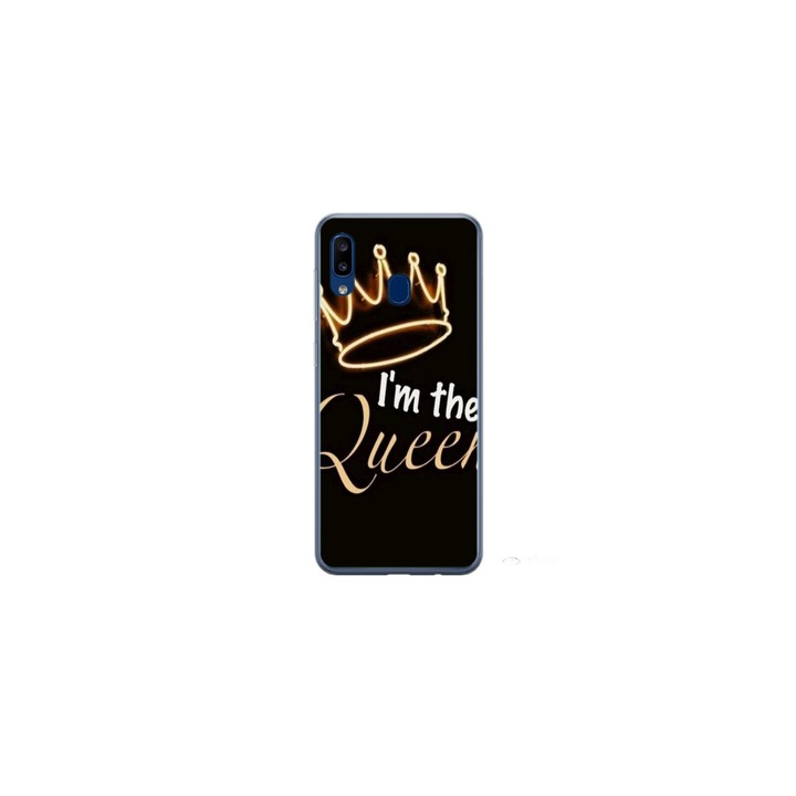 Персонализиран калъф за плуване и силиконово фолио за Samsung Galaxy A40, модел I'm the Queen, многоцветен, S1D1M0101