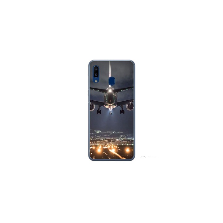 Personalized Swim Case 360 градусово покритие за Samsung Galaxy A30, модел Airplane Landing, многоцветен, S1D1M0266