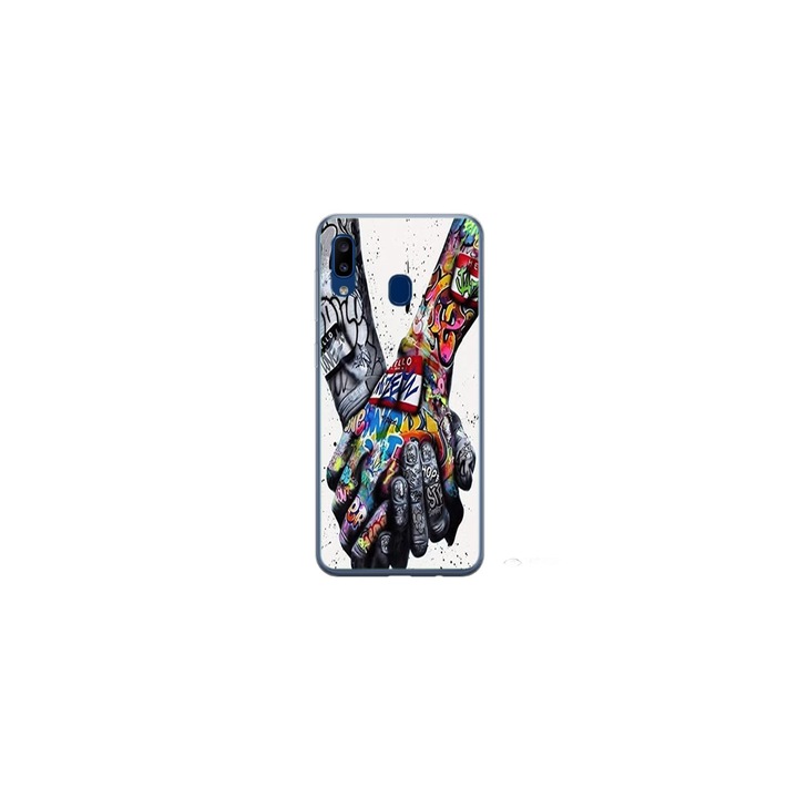 Husa personalizata HQ Print 360 de grad pentru Samsung Galaxy A40, model Abstract Holding, multicolor, S1D1M0271