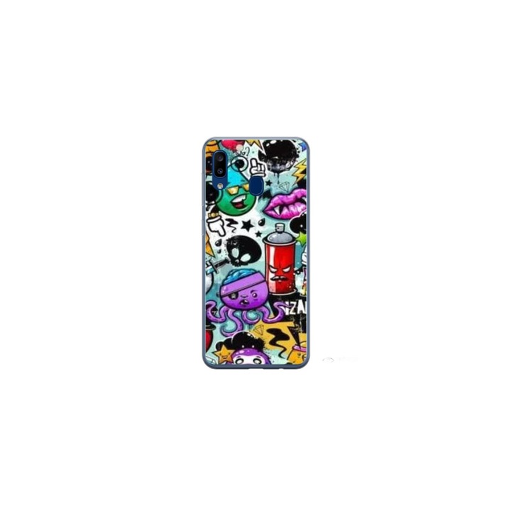 Personalized Swim Case 360 градусово покритие за Samsung Galaxy A30, модел Grafitti, многоцветен, S1D1M0289