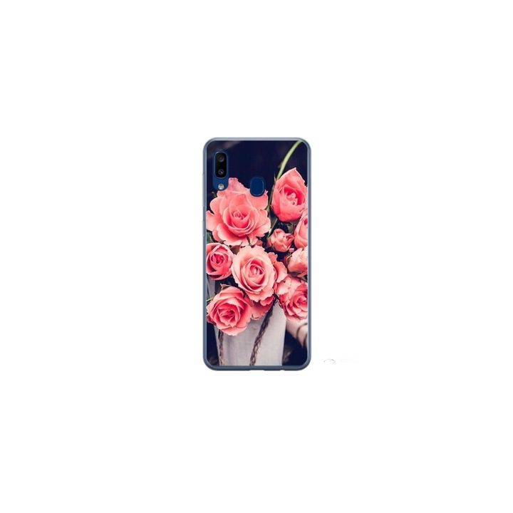 Husa personalizata HQ Print si Folie de Silicon pentru Samsung Galaxy A40, model Flowers #22, multicolor, S1D1M0379
