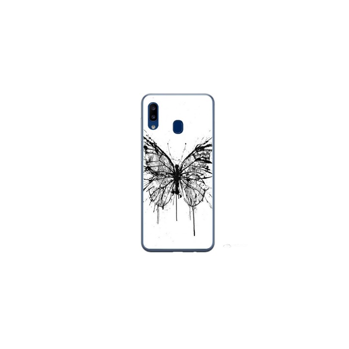 Husa personalizata HQ Print 360 de grad pentru Samsung Galaxy A20, model Butterfly #3, multicolor, S1D1M0030