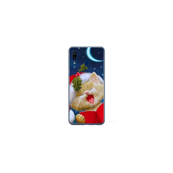 Personalized Swim Case 360 градусово покритие за Samsung Galaxy A30, модел Christmas Cat, многоцветен, S1D1M0048