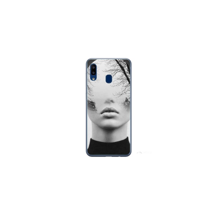 Персонализиран калъф за плуване 360 градуса за Samsung Galaxy A30, модел Abstract Lady, многоцветен, S1D1M0066
