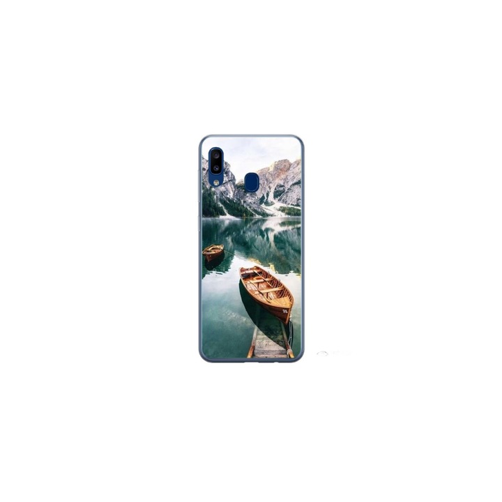 Husa personalizata HQ Print 360 de grad pentru Samsung Galaxy A40, model Boats, multicolor, S1D1M0024
