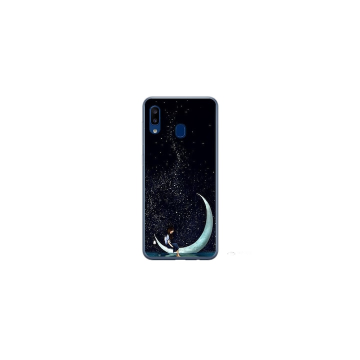 Personalized Swim Case 360 градусов капак за Samsung Galaxy A30, модел Moon Fishing, многоцветен, S1D1M0270