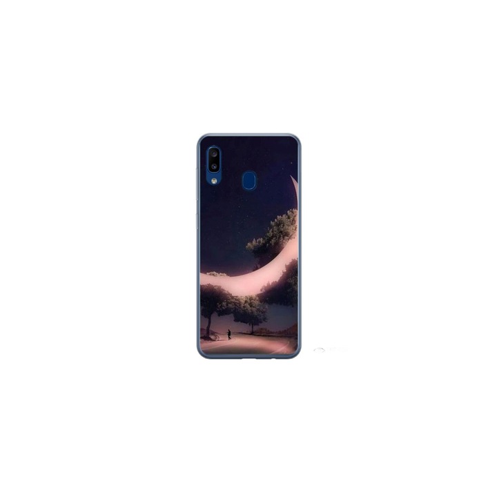Husa personalizata HQ Print 360 de grad pentru Samsung Galaxy A40, model Moon in the Trees, multicolor, S1D1M0331