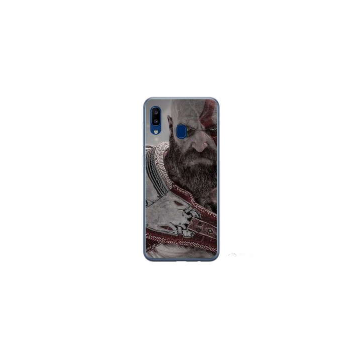 Husa personalizata HQ Print si Folie de Silicon pentru Samsung Galaxy A40, model God of War #2, multicolor, S1D1M0081