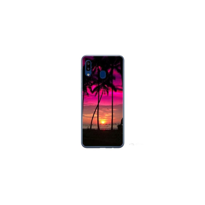 Husa personalizata HQ Print 360 de grad pentru Samsung Galaxy A20, model Beach View #1, multicolor, S1D1M0136