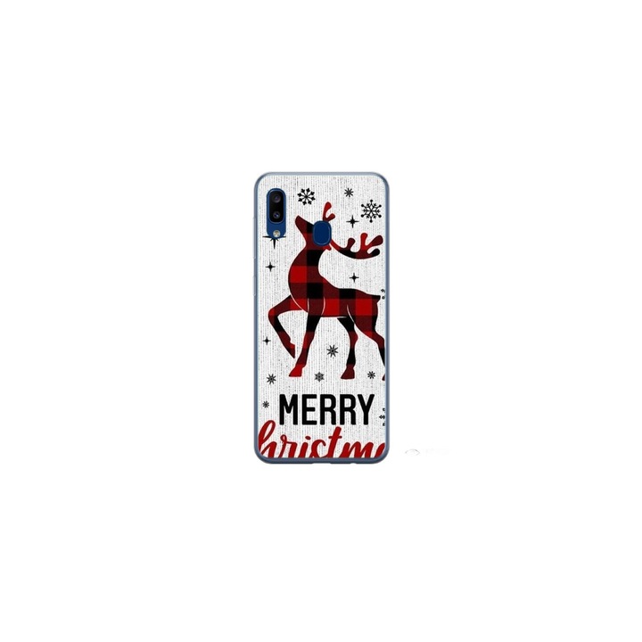 Персонализиран калъф за плуване 360 градуса за Samsung Galaxy A30, модел Merry Christmas Reindeer #1, многоцветен, S1D1M0049