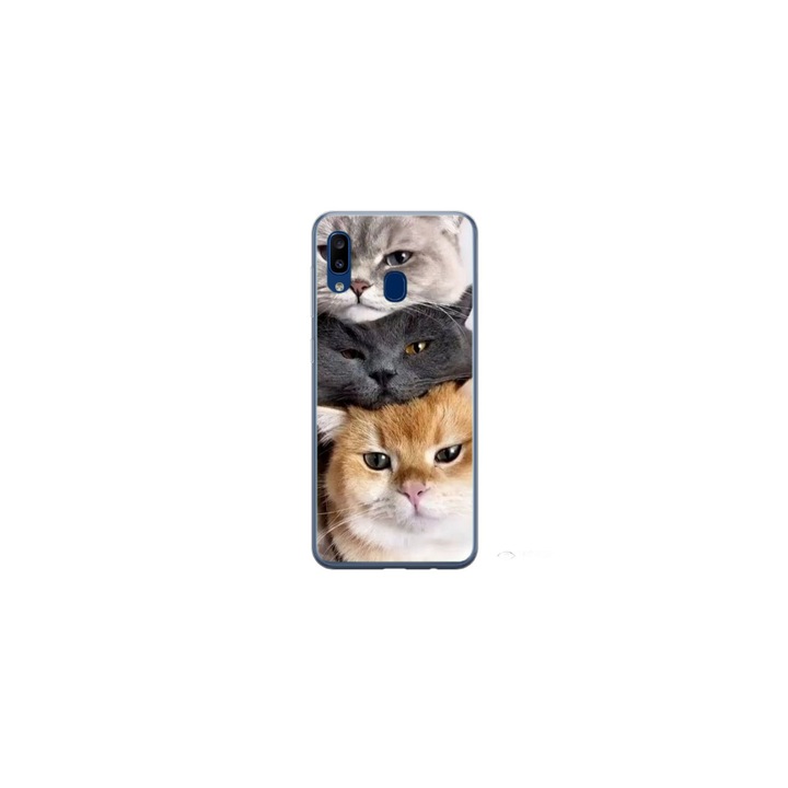 Husa personalizata HQ Print si Folie de Silicon pentru Samsung Galaxy A40, model Cats, multicolor, S1D1M0116