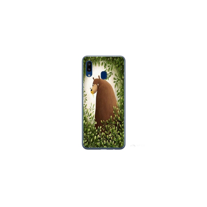 Husa personalizata HQ Print si Folie de Silicon pentru Samsung Galaxy A40, model Bear, multicolor, S1D1M0312