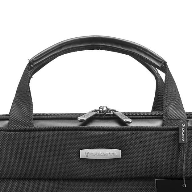Geanta laptop, Zagatto, Negru, Business, Curea de umar si manere de transport, Extensibila, Buzunare exterioare pentru lucrurile esentiale, Atasabila valiza, Nylon/Poliester, geanta laptop 15.6 inch, 36x45x14 cm, LONDON, ZG109