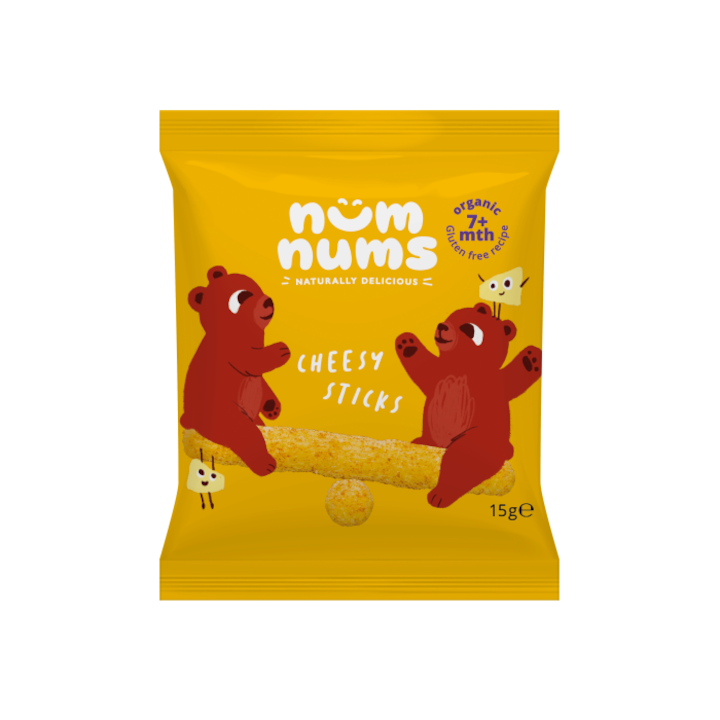 Sticksuri Bio cu branza, Num Nums, 20g, de la 7 luni