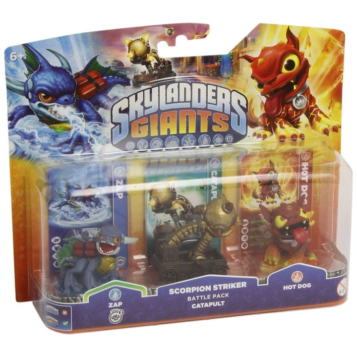 Skylanders Giants figurakészlet, Scorpion Striker Battle Pack, Zap, Katapult, Hot Dog