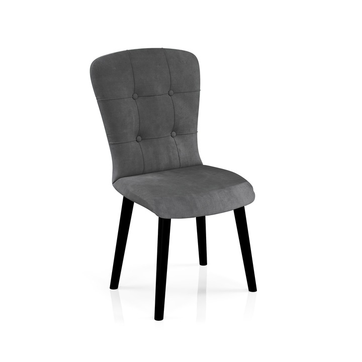 Scaun Babyface Safir Gri Antracit (Picior Negru) HAMAN