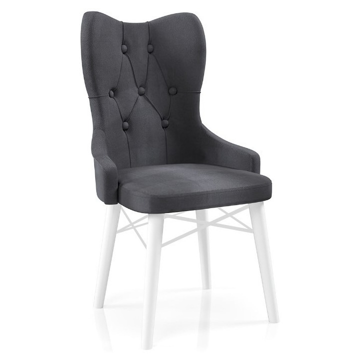 Scaun Babyface Lord Gri Antracit (Picior Albe) HAMAN