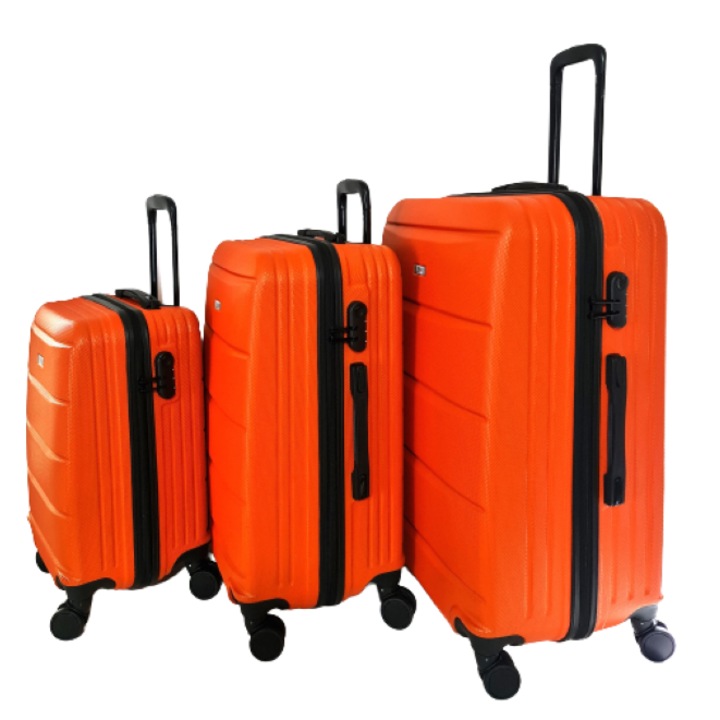 Set 3 Trolere, My Luggage TOKIO, ABS, marime L, M, S, fermoar impermeabil, culoare Portocaliu/fermoar Negru