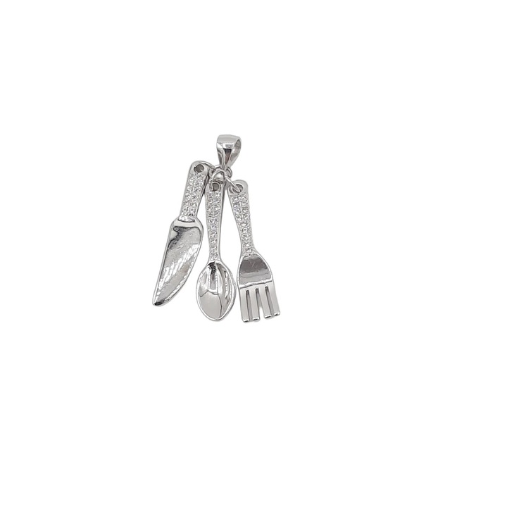 Pandant Argint 925 furculita, lingurita si cutit 1,7 cm Janina