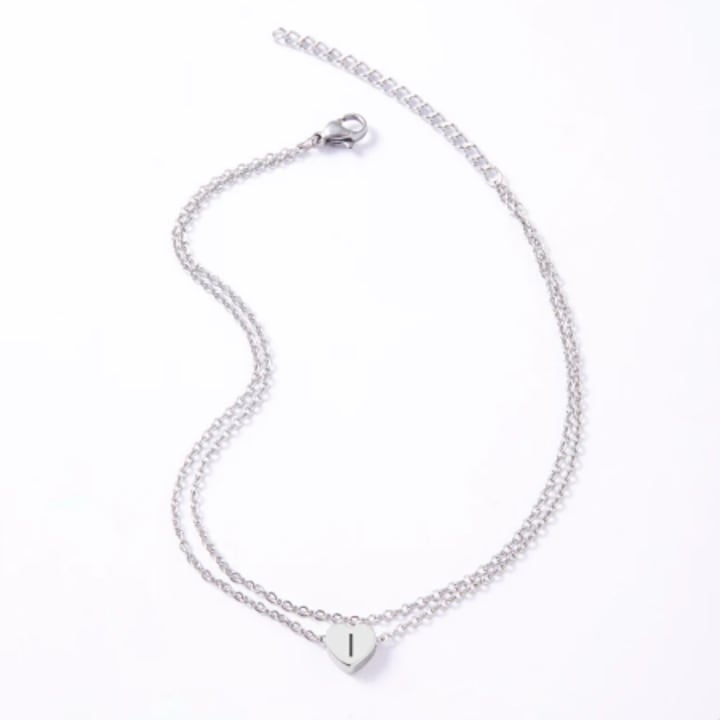 Bratara pentru glezna cu inimioara, litera I, dimensiune 23-28 cm