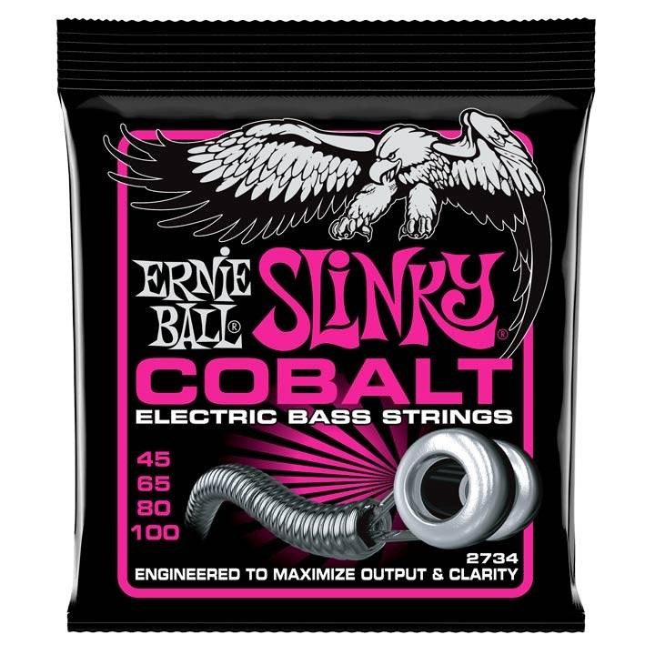Комплект 4 струни за електрическа бас китара Ernie Ball, 2734, Cobalt Super Slinky, 045-100