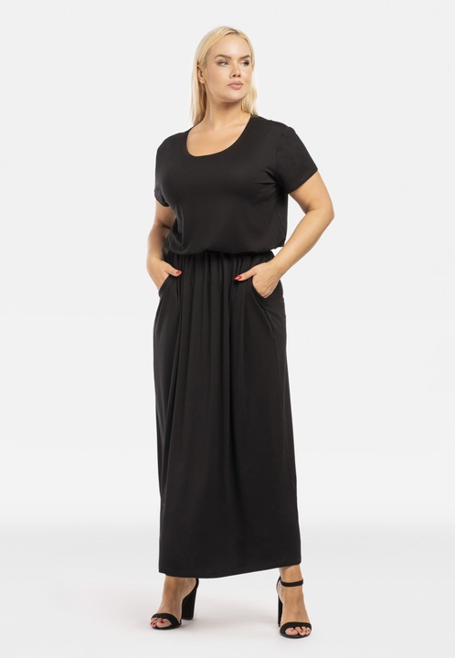 Rochie dama, KARKO, Poliester/Bumbac, Negru, 50/52EU